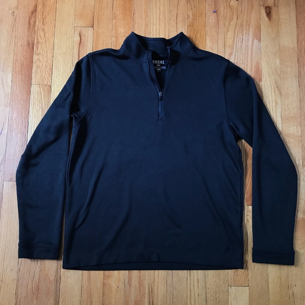 RHONE Black Men's Quarter-Zip Sweater Medium